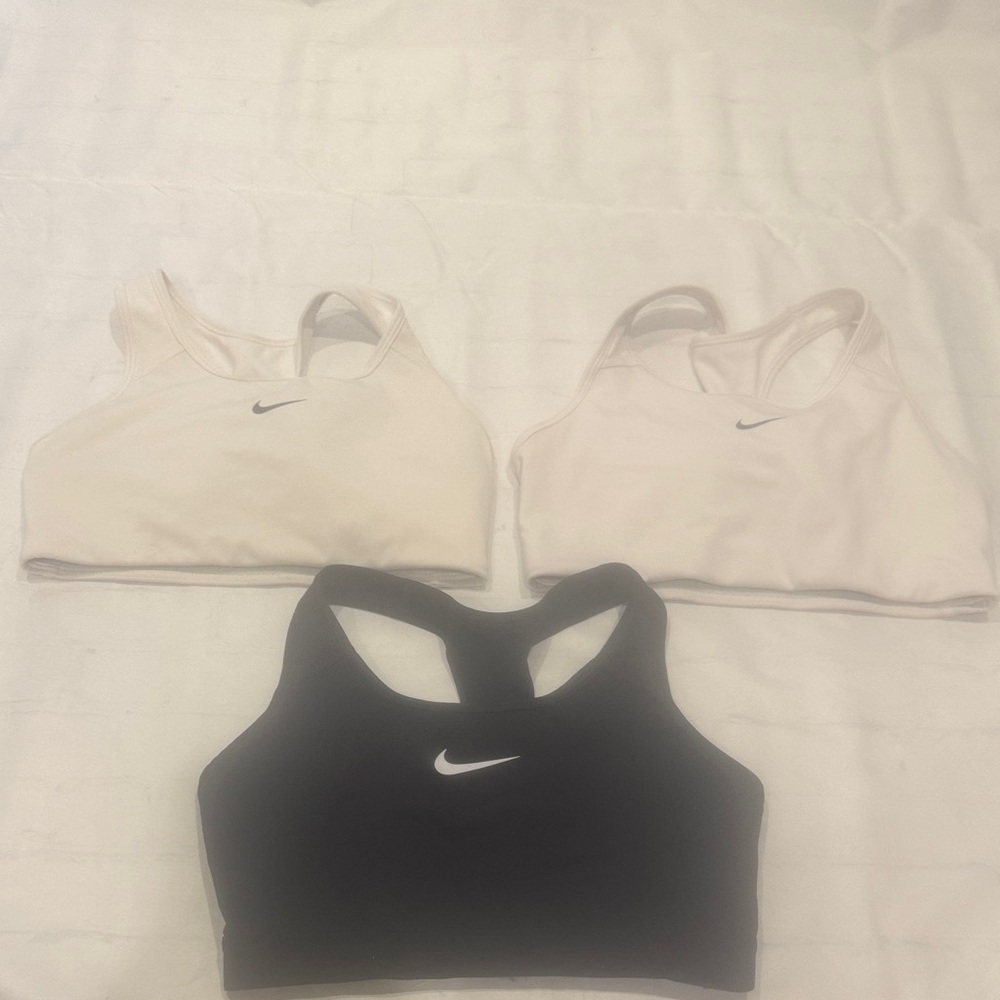 Nike Black and White Sports Bra Trio